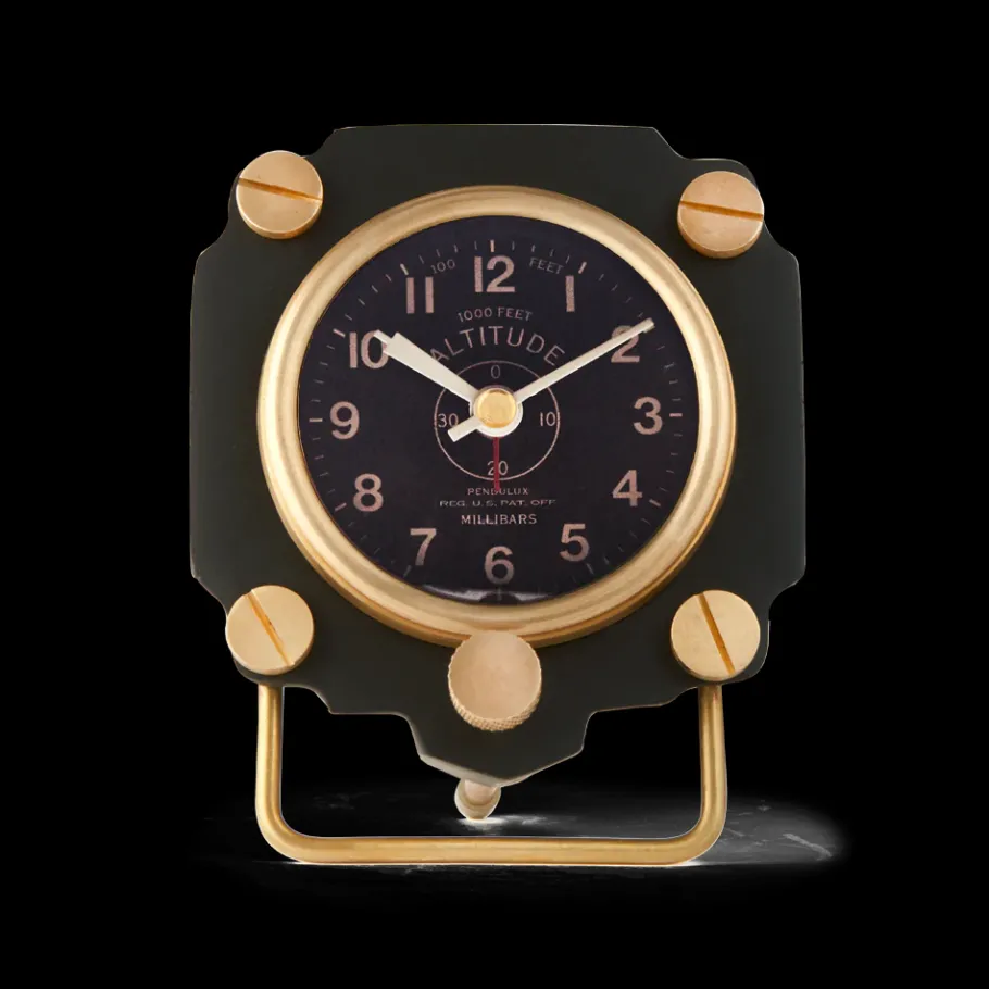 Pendulux Table Clocks|Altimeter Alarm Clock Black