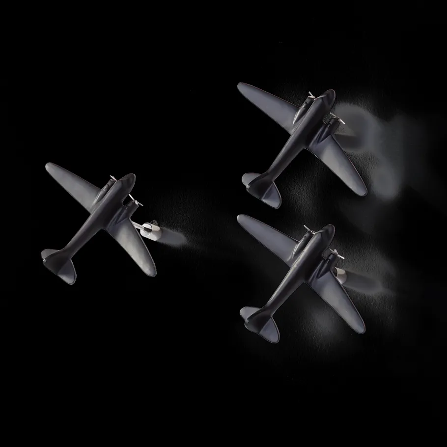 Pendulux Wall Decor|Bomber Formation Black Set Of 3
