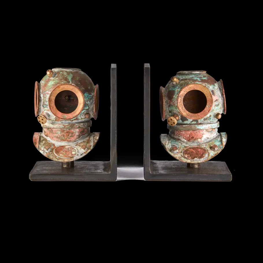 Pendulux Bookends|Diver Helmet Bookends