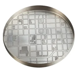 Pendulux Trays/Boxes|Map Tray Small Antique Nickel