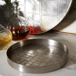 Pendulux Decor|Map Tray Small Antique Nickel